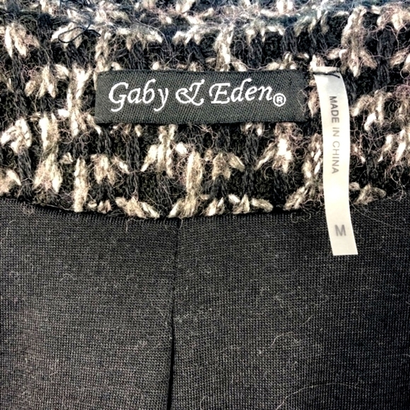 Gaby & Eden Women's M Black Cardigan Sweater Jacket With Vegan Faux Fur - Picture 7 of 9
